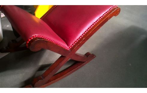 REPOSE PIED, , BALANCOIRE ROUGE SIMILI CUIR