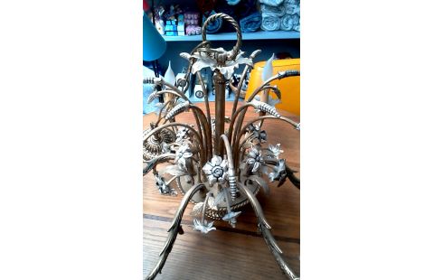 LÁMPARA DE TECHO AÑADA BRONCE, , BANDEJA DE PORCELANA MET FLOR