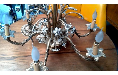 LÁMPARA DE TECHO AÑADA BRONCE, , BANDEJA DE PORCELANA MET FLOR