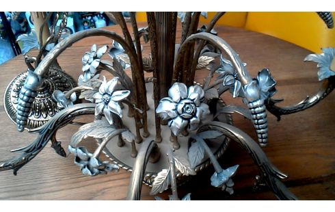 LÁMPARA DE TECHO AÑADA BRONCE, , BANDEJA DE PORCELANA MET FLOR