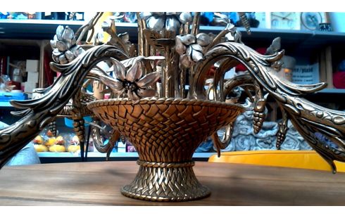 LÁMPARA DE TECHO AÑADA BRONCE, , BANDEJA DE PORCELANA MET FLOR