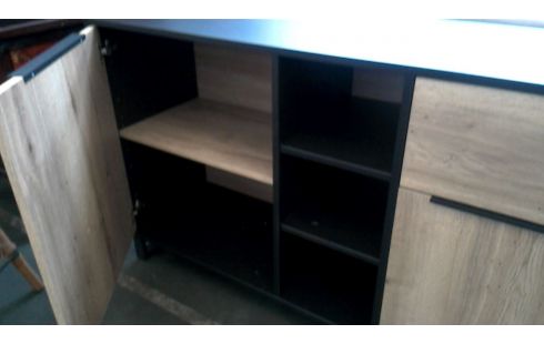 DRESSOIR ANTRACIET HOUT LOOK 3 DEUREN 1 LADE