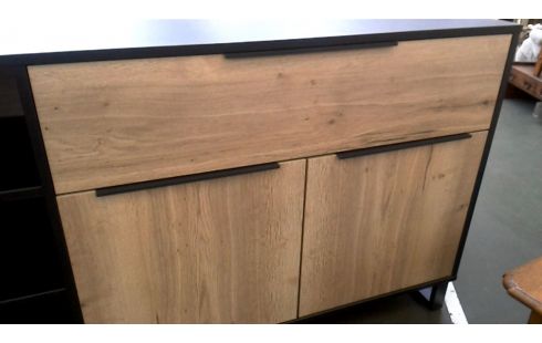 DRESSOIR ANTRACIET HOUT LOOK 3 DEUREN 1 LADE