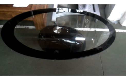 MESA DE SALÓN OVALADO DISEÑO HIELO MET NEGRO