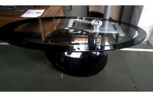 MESA DE SALÓN OVALADO DISEÑO HIELO MET NEGRO