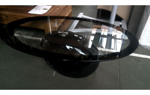 MESA DE SALÓN OVALADO DISEÑO HIELO MET NEGRO