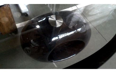 MESA DE SALÓN OVALADO DISEÑO HIELO MET NEGRO