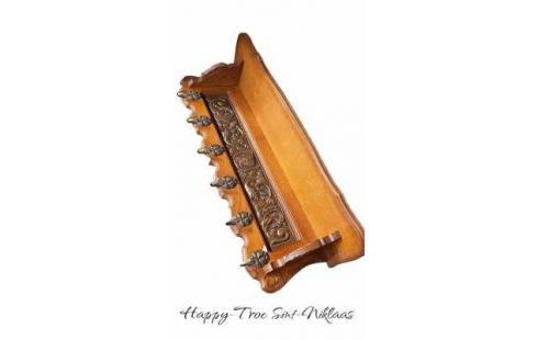 PORTE MANTEAU CHENE MET CUIVRE