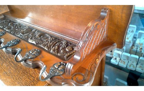 PORTE MANTEAU CHENE MET CUIVRE