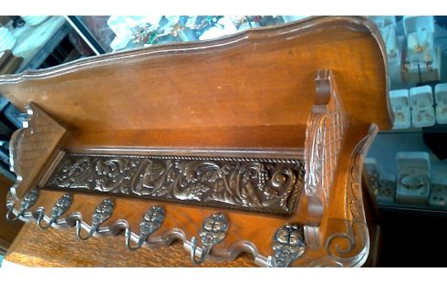 PORTE MANTEAU CHENE MET CUIVRE