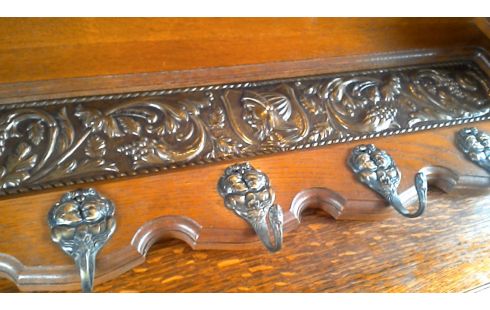 PORTE MANTEAU CHENE MET CUIVRE