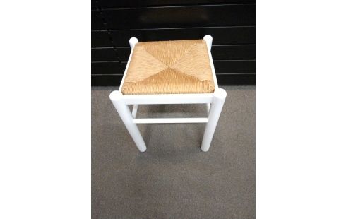 TABOURET PAILLE BLANC