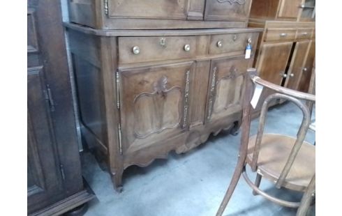 BAHUT 2 CORPS ANCIEN 4 PORTES 2 TIROIRS BOIS MASSIF