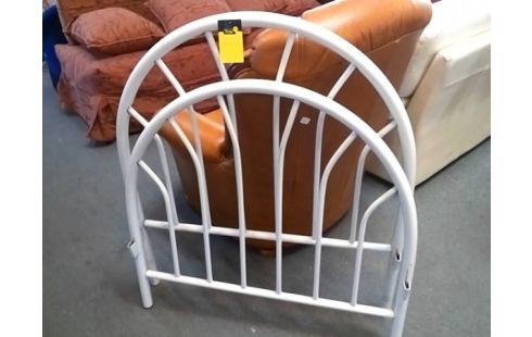 LIT METAL BLANC AVEC SOMMIER A LATTES 90X190