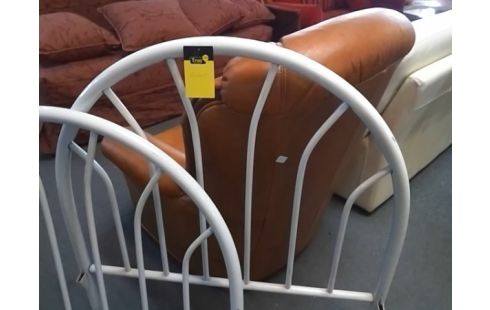 LIT METAL BLANC AVEC SOMMIER A LATTES 90X190