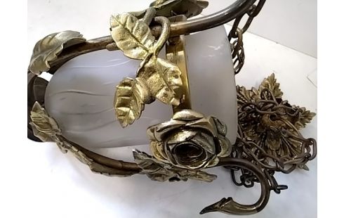 SUSPENSION Ancienne laiton verre