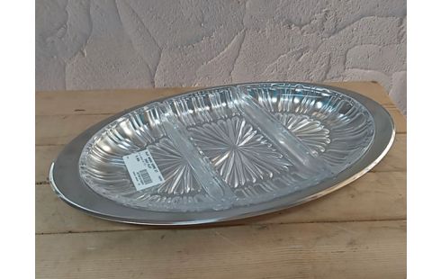 PLAT APERO VERRE ET INOX