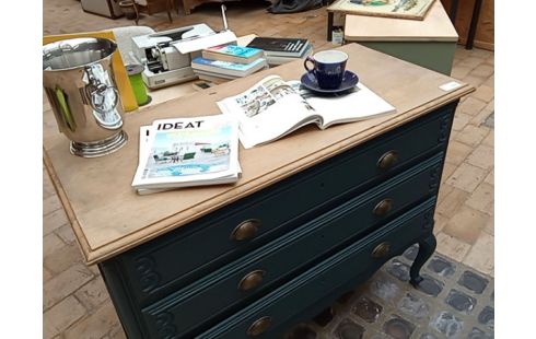 COMMODE PATINEE BLEUE STYLE LOUIS XV