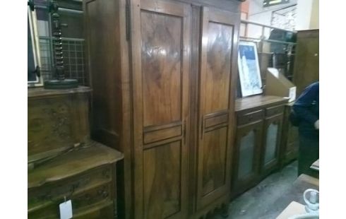 ARMOIRE 2 PORTES BOIS NOYER