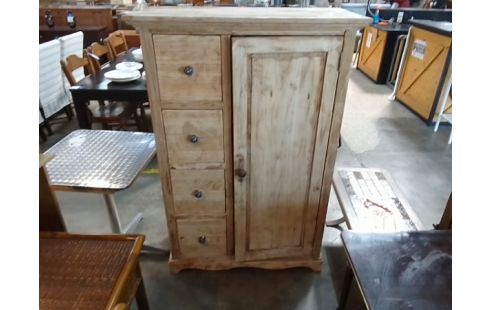 MEUBLE 4 TIROIRS 1 PORTE BOIS