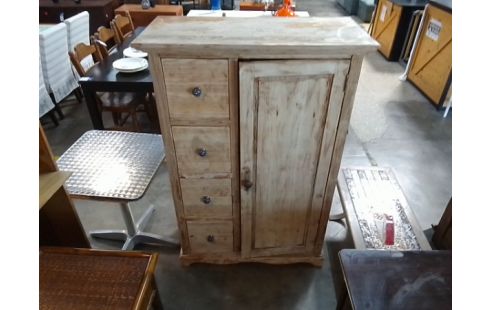 MEUBLE 4 TIROIRS 1 PORTE BOIS