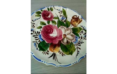 WANDTELLER FLORAL BEMALT <ITALIENISCH>