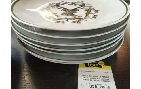 ASSIETTE ET SALADIER DECOR CHASSE