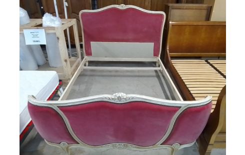 LIT ANCIEN 140X190 TISSU BOIS