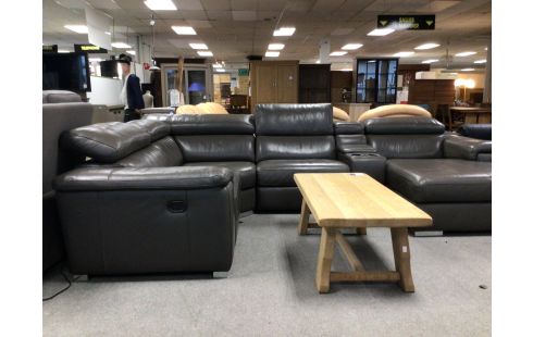 SALON D'ANGLE CUIR TAUPE RELAX