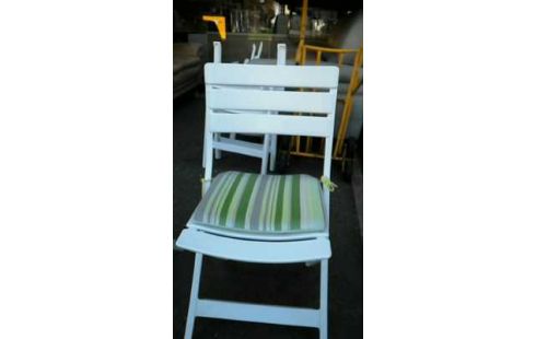 GARTENTISCH KUNSTSTOFF WEISS, , 4 STÜHLE