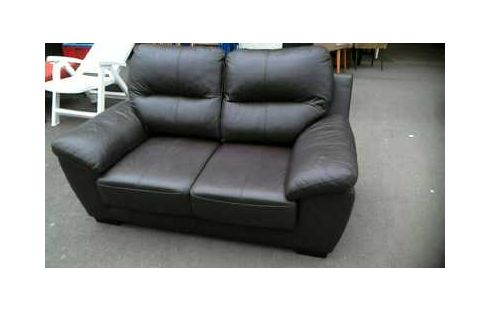 SOFA LEDER ROTBRAUN 2 PLÄTZE