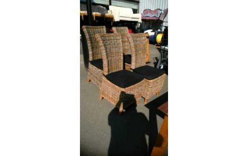 CHAISES OSIER LOT DE 4
