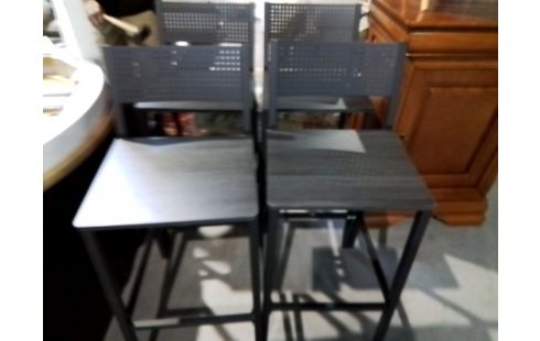 TABOURET DE BAR NOIR BOIS ET METAL