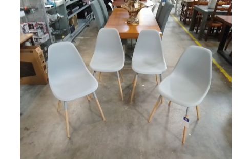 4 CHAISES TYPE MODERNE GRIS