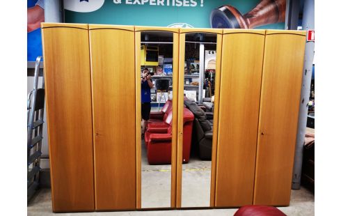 GARDE ROBES PLACAGE CHÊNE 6 PORTES + CLÉ