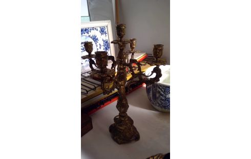 KANDELAAR 5 KAARSEN MESSING