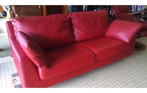 SOFA LEDER ROT