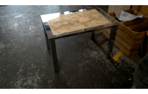 BIJZETTAFETJE CHROME CARRARA MARM