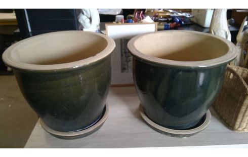 BLOEMPOT CERAMIC GROEN/GROOT