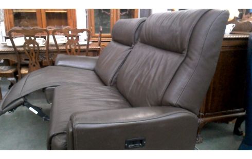 BUTACA. 2 PLAZAS PARDO CUERO, , SILLÓN RELAX ELÉCTRICO