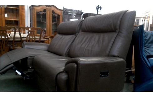 BUTACA. 2 PLAZAS PARDO CUERO, , SILLÓN RELAX ELÉCTRICO