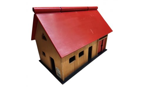 JOUET MAISON DE POUPEE EN BOIS TOIT ROUGE MM
