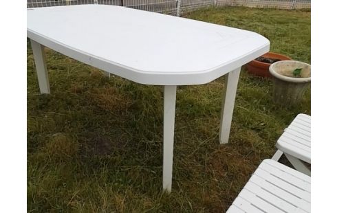 TABLE JARDIN PVC BLANCHE GROSFILLEX