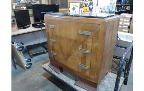 COMMODE ART DECO DESSUS MARBRE 3 TIROIRS