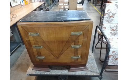 COMMODE ART DECO DESSUS MARBRE 3 TIROIRS