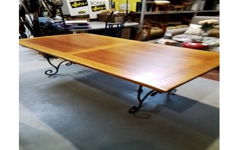 TABLE PLATEAU BOIS PIED METAL