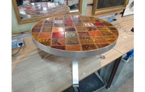 TABLE BASSE CERAMIQUE "LA ROUE VALLAURIS"