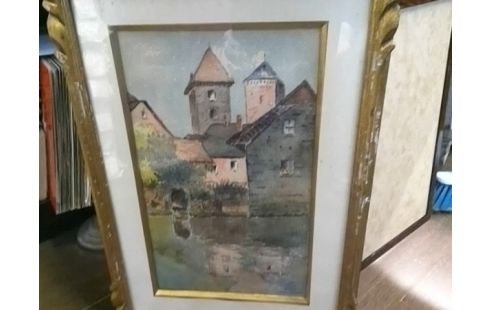 AQUARELLE ANNECY SIGNEE CH BONIN