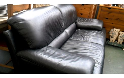 BUTACA. 2 PLAZAS NEGRO CUERO