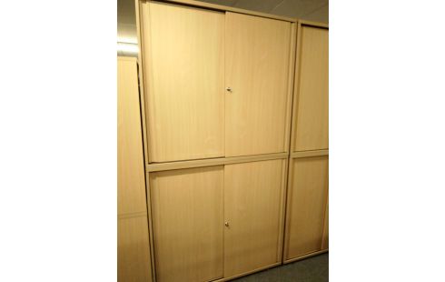 ARMOIRE DE BUREAU TEINTE CLAIRE 4 PORTES 120X229 CM